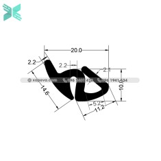 Gioăng cao su cho cửa chữ S - 10x20x2.2 Gioăng cao su cho cửa chữ S - 10x20x2.2
