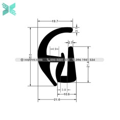 Gioăng cao su cho cửa chữ S - 21.6x35x3.1